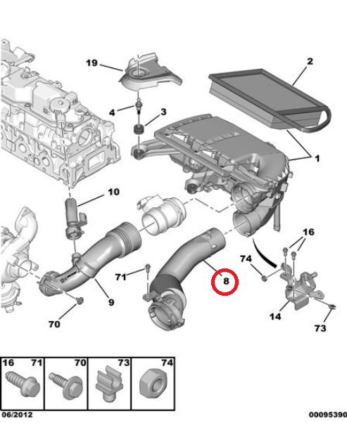 PEUGEOT 301 - CITROEN C-ELYSEE HAVA FİLTRE BORUSU