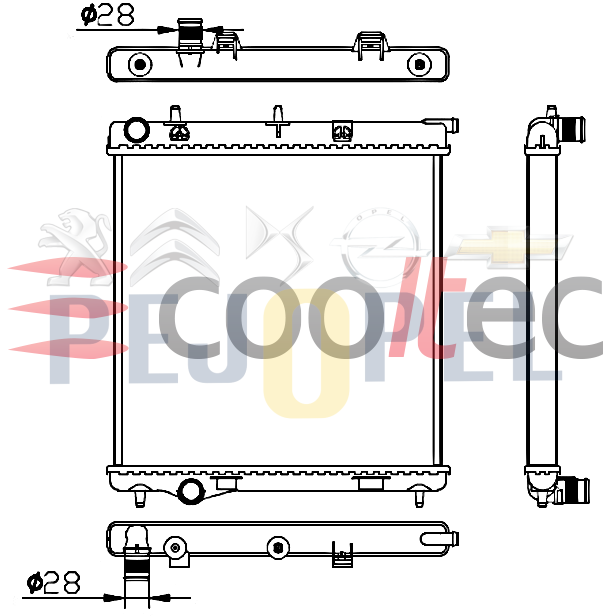 SU RADYATÖRÜ 207 1.4HDI MANUEL AC+ (2006-) (380*409) (1330.Q5 )