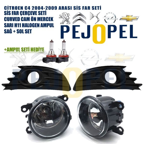 CİTROEN C4 2004-2009 ARASI SİS FAR SETİ (SİS ÇERÇEVE+SİS FARI)