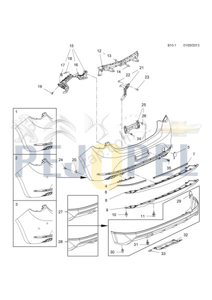ASTRA J 12- BM ARKA TAMPON BRAKETİ : ORTA