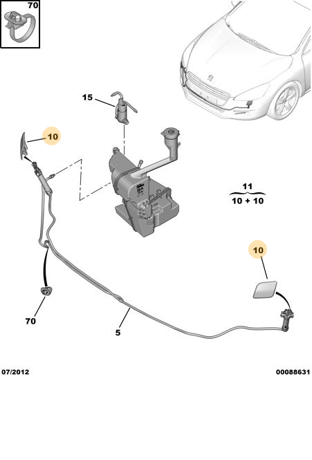 PEUGEOT 508 FAR FISKİYE ROBOT KAPAĞI SAĞ
