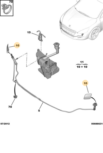 PEUGEOT 508 FAR FISKİYE ROBOT KAPAĞI SOL