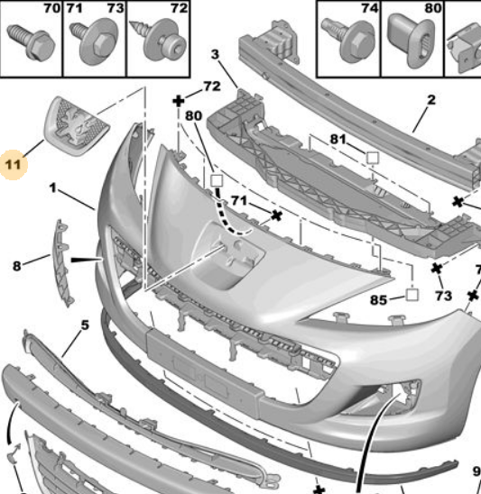 PEUGEOT 206 + / 207 / PARTNER TEPEE / EXPERT TEPEE ÖN PANJUR ARMASI