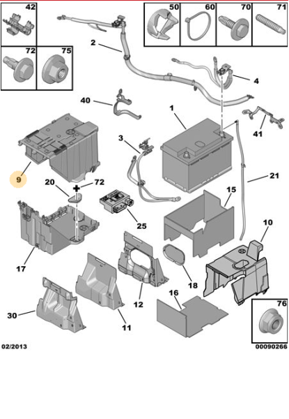 PEUGEOT & CITROEN 307 / C4 AKÜ KUTUSU ÜST KAPAĞI