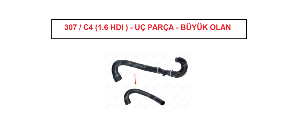 Ürün Açıklaması: PEUGEOT & CITROEN -- 307 / C4 04-->11  1.6 HDI TURBO HORTUMU ( BÜYÜK PARÇA )