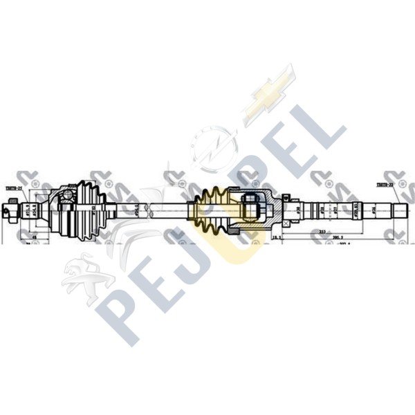 PEUGEOT 306 ÖN AKS SAG 1.6 93-00  (CT-8-833)