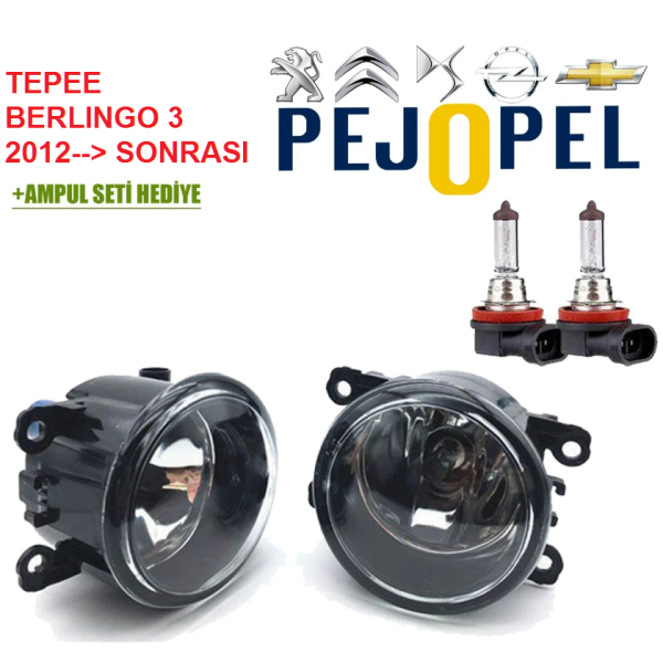 PEUGEOT & CITROEN -- PARTNER TEPEE / BERLINGO 3 2012--> SONRASI - SİS FARI ( AMPUL HEDİYELİ ) ( TAKIM )