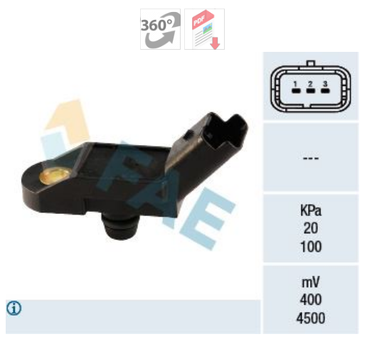PEGEOT & CITROEN -- EMME MANİFOLDU BASINÇ SENSÖRÜ ( MAP ) 106 - 206 - 306 - 307 - 406 - XSARA / C4 / C5
