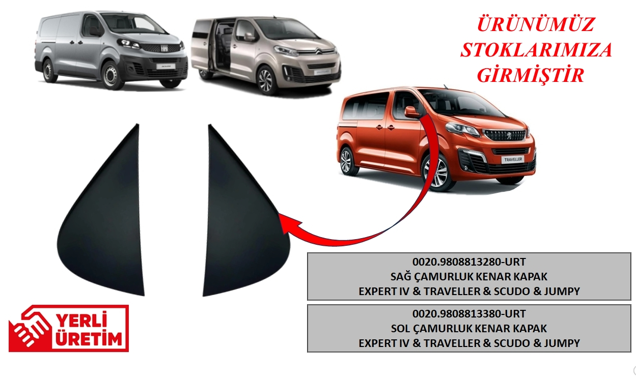 PEUGEOT & CITROEN & OPEL -- EXPERT 4 / TRAVELLER / JUMPY 4 -- ÖN ÇAMURLUK KENAR KAPAĞI -- SOL --