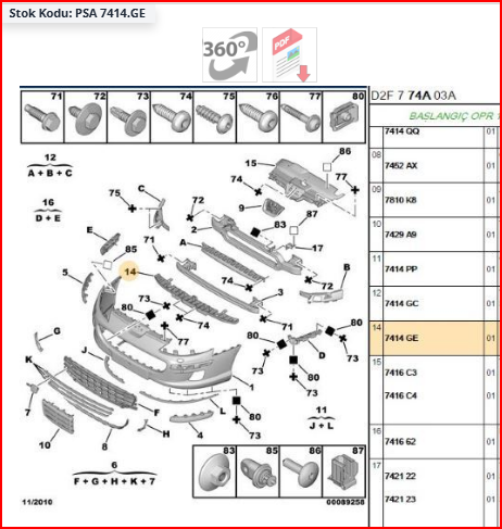 ÖN TAMPON DARBE EMİCİ İÇ PLASTİK 407 04-->
