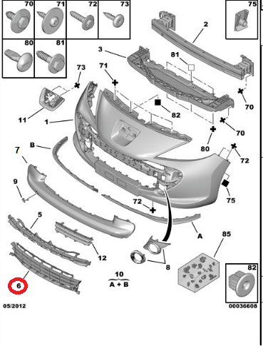 PEUGEOT 207 ÖN TAMPON IZGARASI ( SPORT ) ( ALT ) ( SİYAH ) 7414QF