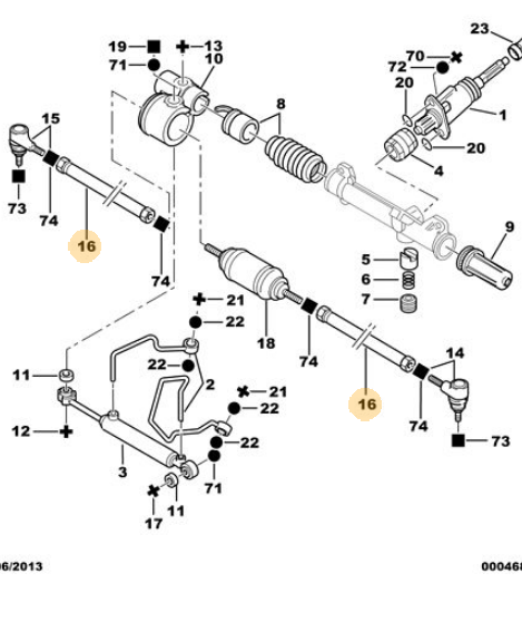 PEUGEOT & CITROEN --> 106 / SAXO / AX DİREKSİYON ORTA ROT MİLİ KOLU