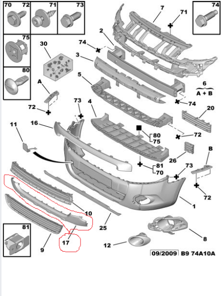 ÖN TAMPON ALT CITA PARTNER TEPEE / BERLİNGO III ( 7452.VK 7452VK )