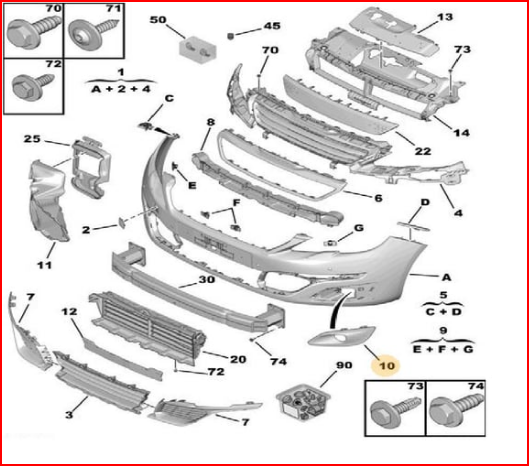 PEUGEOT 308 ( T9 ) 2014--> ( ACTİVE ) ÖN TAMPON SİS KAPAĞI ( TAKIM )