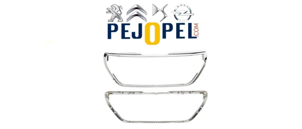 Peugeot 208 2015  --> Ön Tampon Panjuru Izgara Çıtası Nikelajı ( Kromlu ) ( MAKYAJLI KASA )