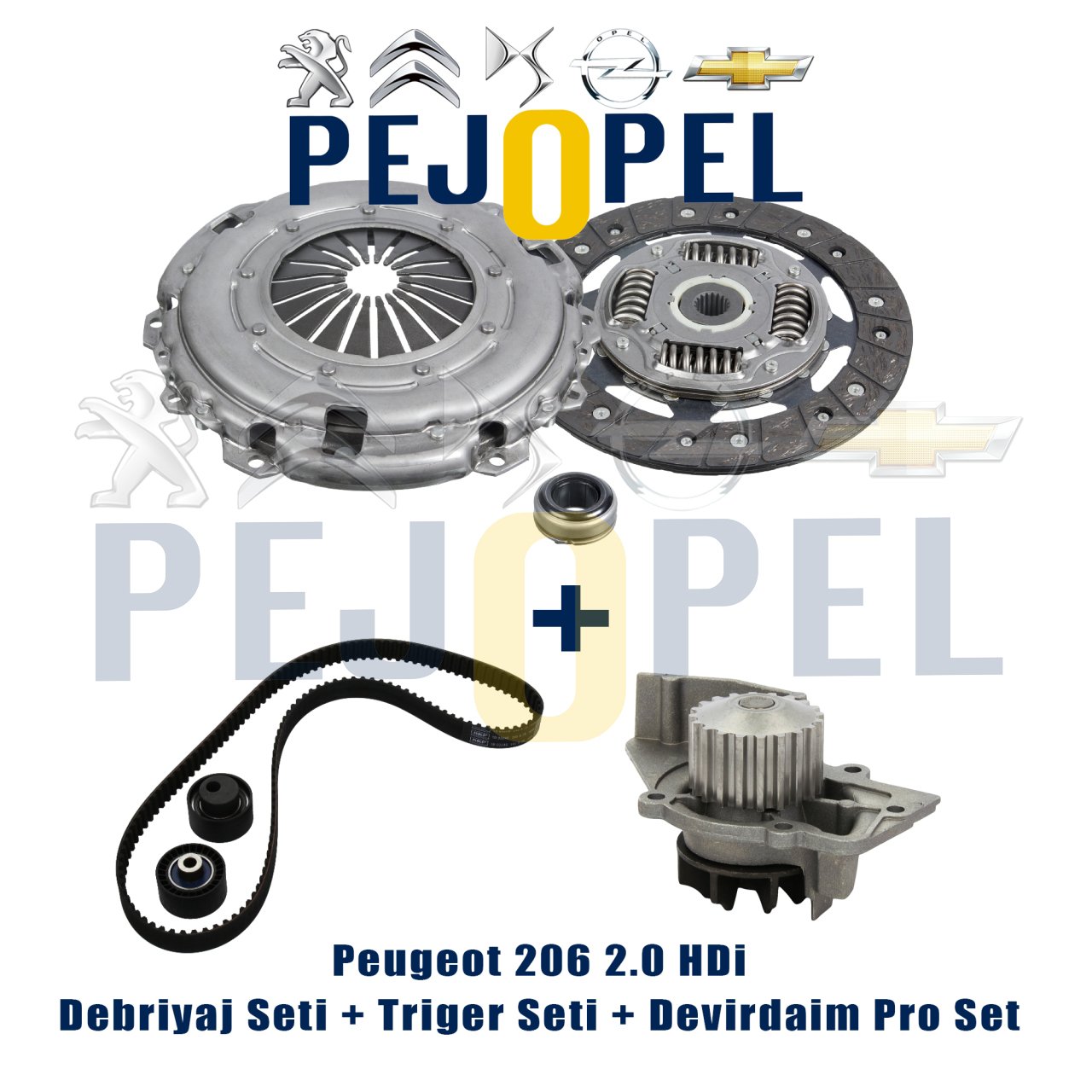 Peugeot 206 2.0 HDi   Debriyaj Seti + Triger Seti + Devirdaim Pro Set