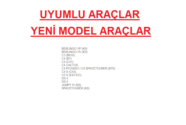 Peugeot&Citroen -  208 / 308 / 408 / 508 / 2008 / 3008 / 5008 / RCZ / Rifter / Expert 4 / Partner / C3 / C4 / C5 / DS4 / DS5 / Berlingo / Jumpy 4 - Ön Kaput Ayar Lastiği Destek Takozu - 8733.88
