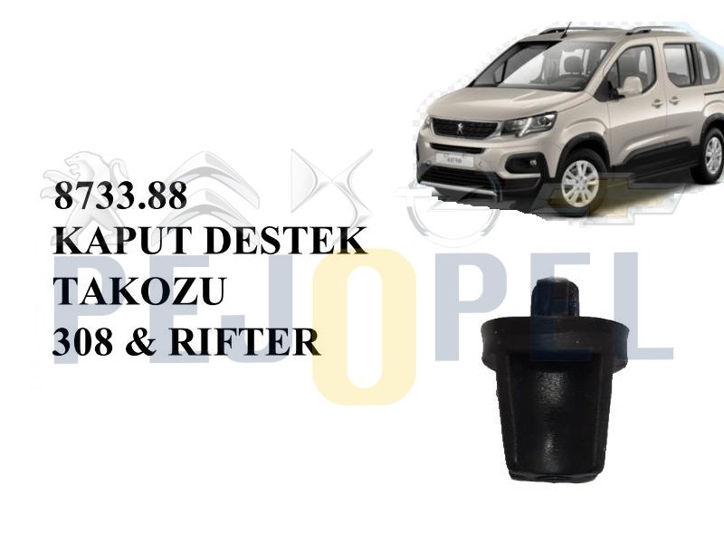 Peugeot&Citroen -  208 / 308 / 408 / 508 / 2008 / 3008 / 5008 / RCZ / Rifter / Expert 4 / Partner / C3 / C4 / C5 / DS4 / DS5 / Berlingo / Jumpy 4 - Ön Kaput Ayar Lastiği Destek Takozu - 8733.88